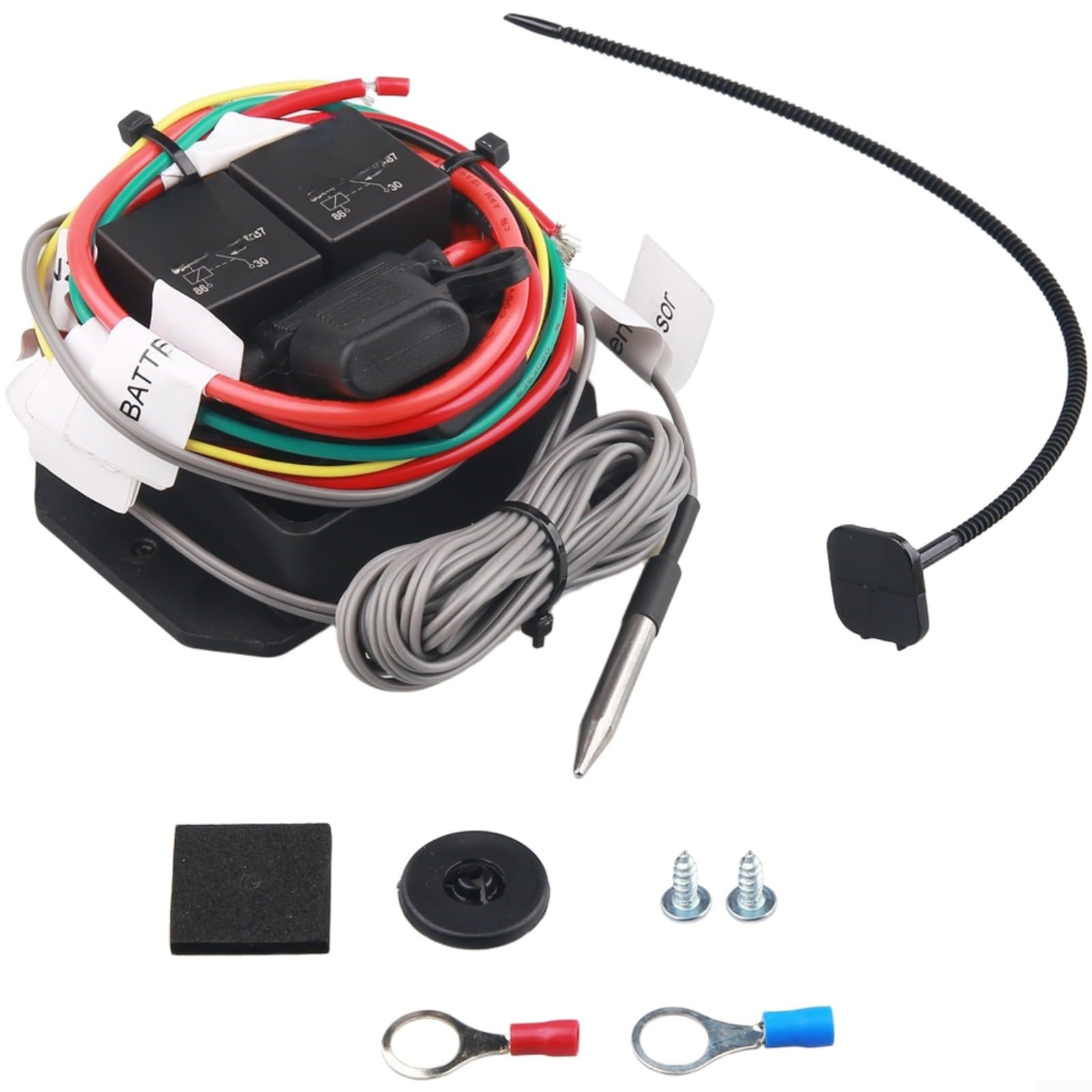 12 V Dual-Lüftersteuerungs-Schalter-Set, mit 40 A Relais und präziser Temperaturanpassung für Fahrzeugkühlungsanwendungen (1)