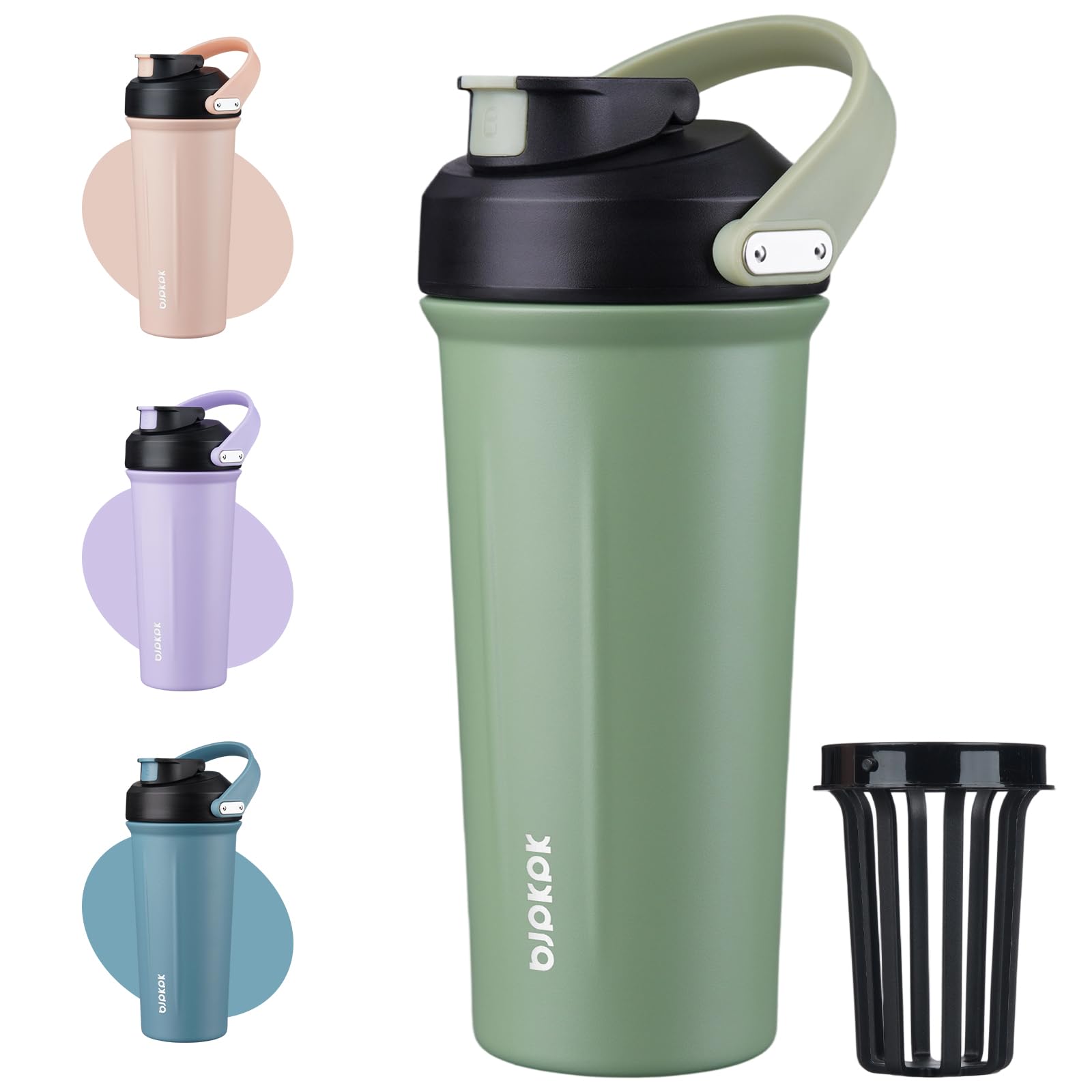 BJPKPK 750 ml Protein Shaker Bottle Stainless Steel Cup with Handle