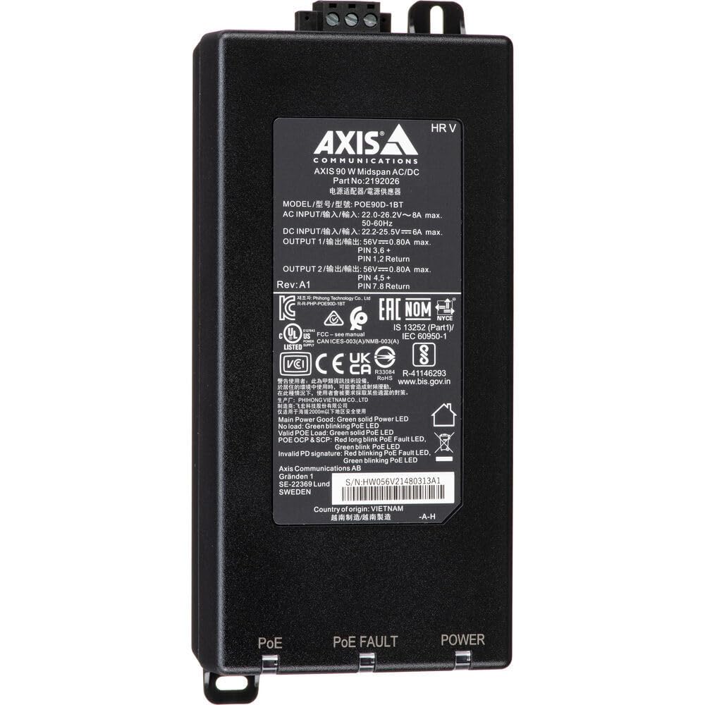 Net - Cámara Acc PoE MIDSPAN 90W/02209-001 Axis