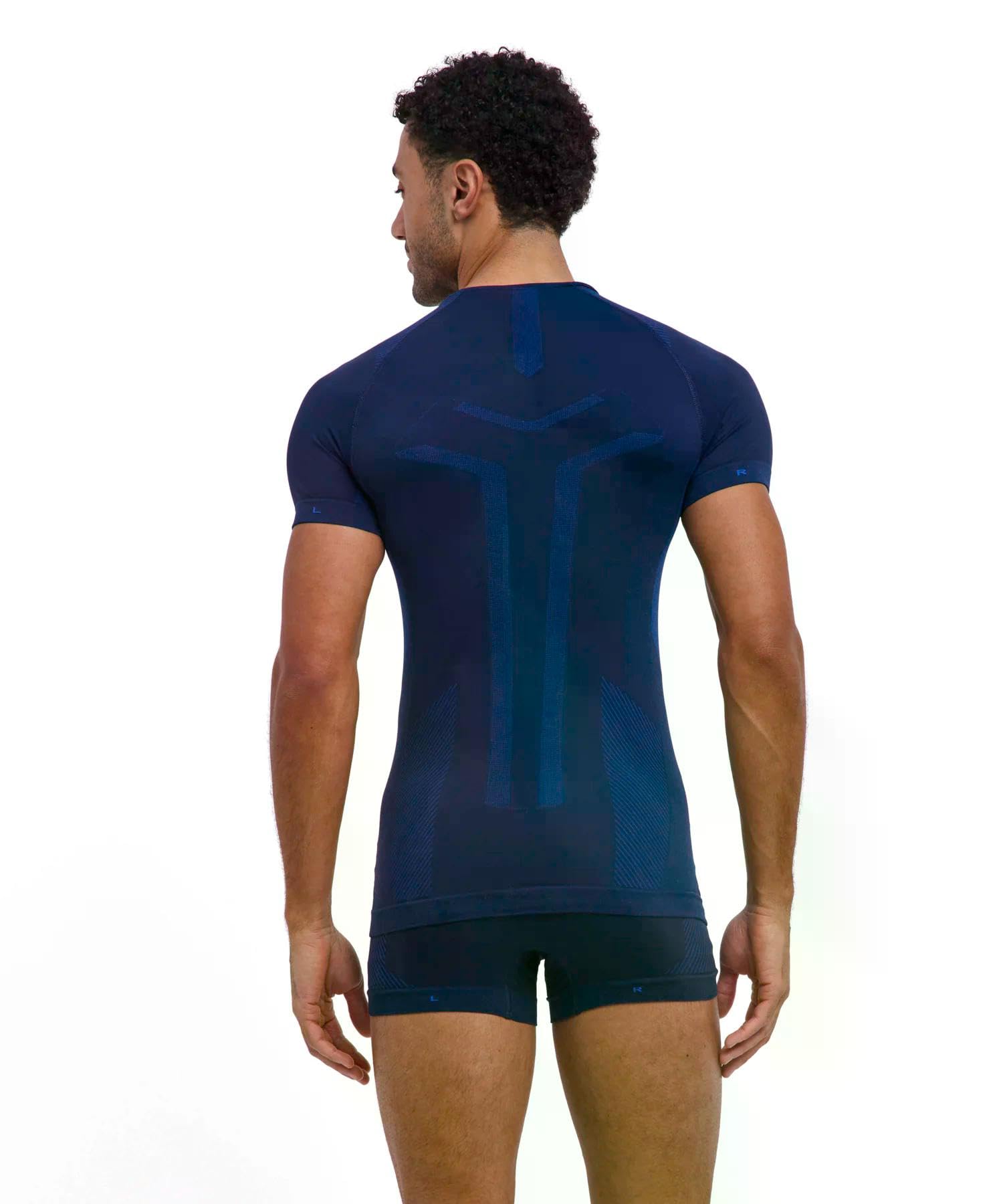 FALKE Hombre Warm Round Neck Camiseta técnica Deportiva Manga Corta Ropa térmica para climas templados a fríos Secado rápido Transpirable sostenible Hilo Funcional 1 Pieza