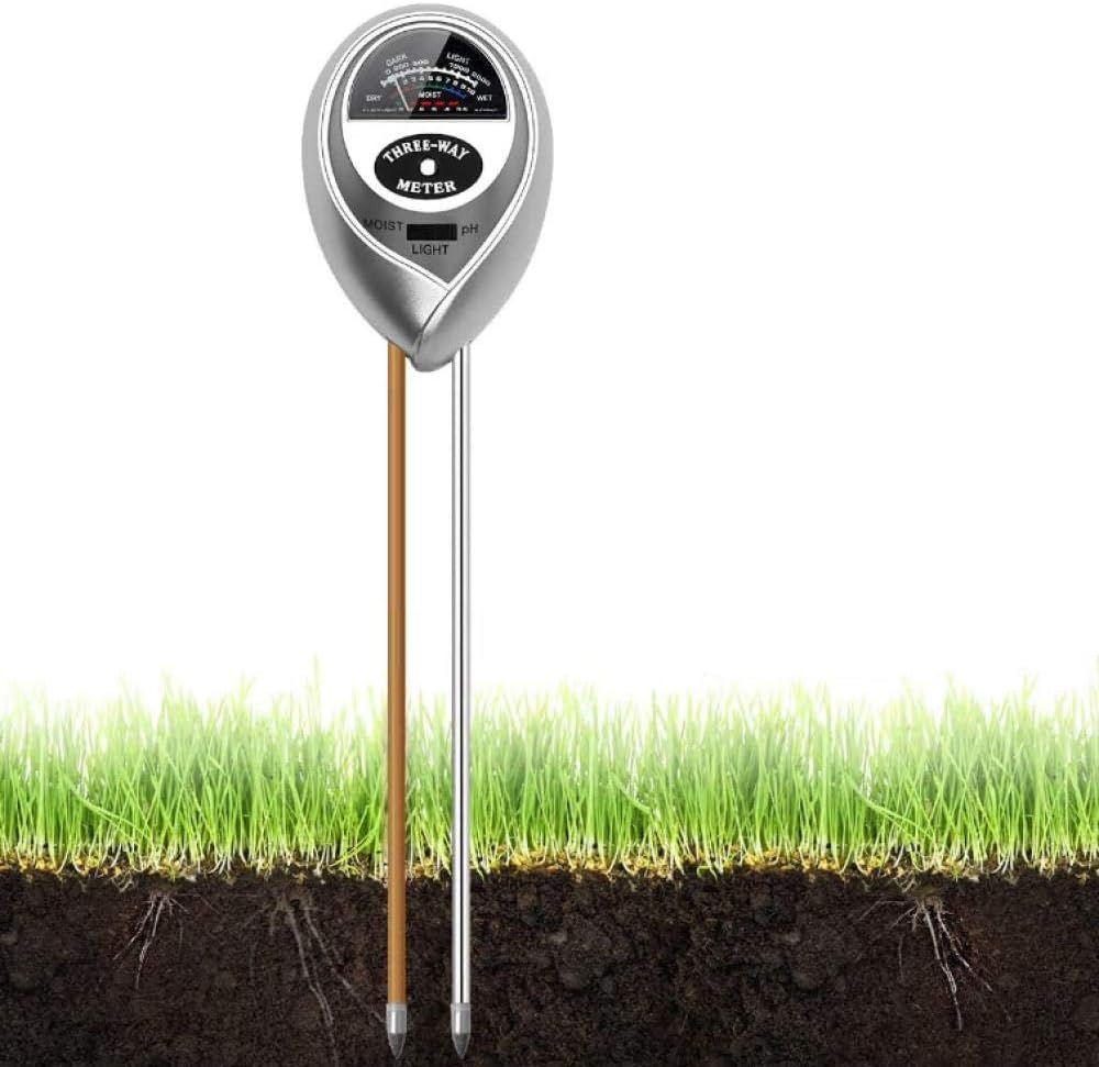 Soil PH Meter 3 in 1 Soil Tester Moisture Meter, Light and PH Acidity Tester, Plant Soil Tester Kit for Garden, Farm, Lawn, Indoor & Outdoor (No Battery Needed)