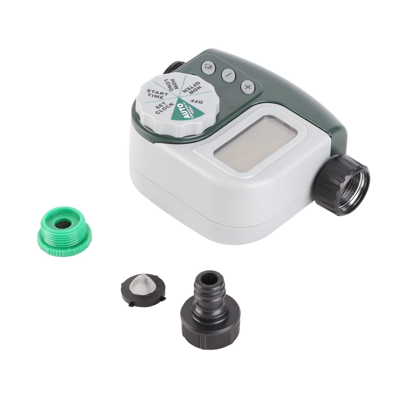 Jiawu Programmatore Digitale Automatico per Irrigazione da Giardino, di Controllo dell'Irrigazione con Connettore G3/4, Quadrante Facile da Impostare, Ritardo Pioggia e Irrigazione Manuale,