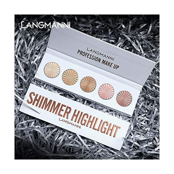 Highlighter-Powder-Palette-Makeup-Palette-Facial-Bronzers-Illuminator-Palette-Highlighter-Baked-Waterproof-Long-Lasting-Brilliant-Lighten-Skin-Color-Face-Highlighter-Powder Highlighter Powder Palette, Makeup Palette Facial Bronzers Illuminator Palette Highlighter Baked Waterproof Long Lasting Brilliant Lighten Skin Color (5 Color, 1 Count (Pack of 1))