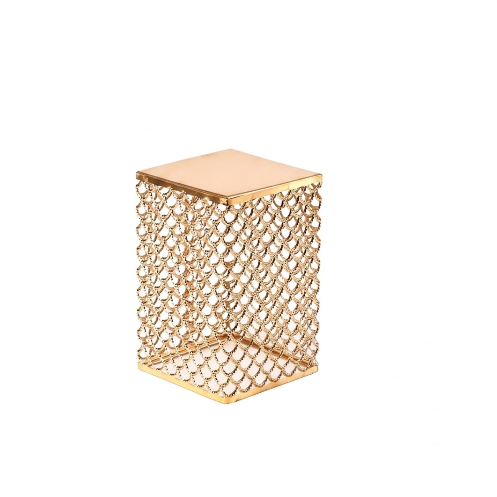 MagiDeal Hotel Display Stand Alzata Espositiva Metallo Supporto Riser Piedistallo per Presentazioni Multi Livello Telaio Leggero, Oro, Medio Quadrato - 12 Cm Lato X 19 Cm Altezza