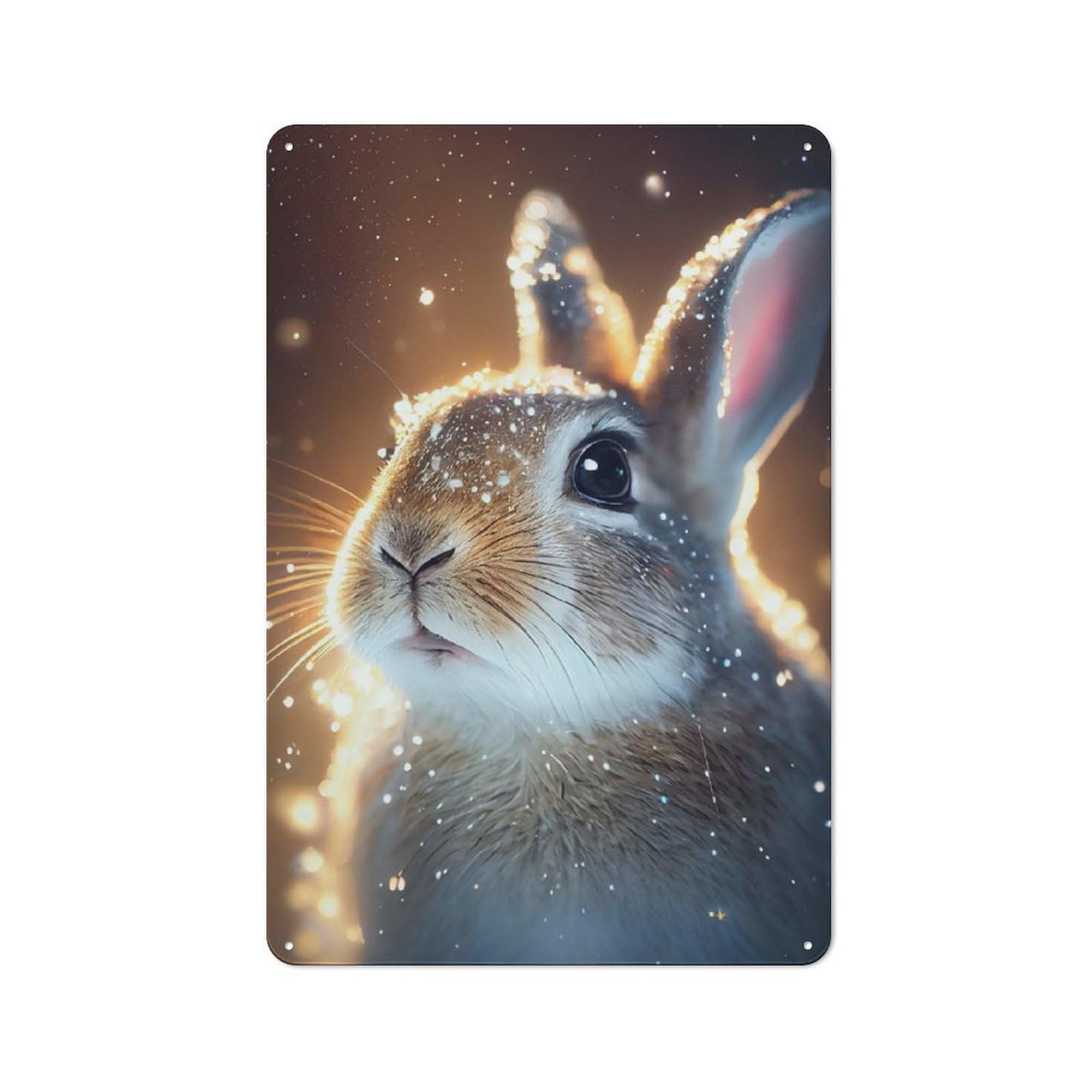 Junmoney Rabbit Cute Metal Sign 30X20cm With For Pub Or Café, Retro Decor, Suited To Café Interior Fans
