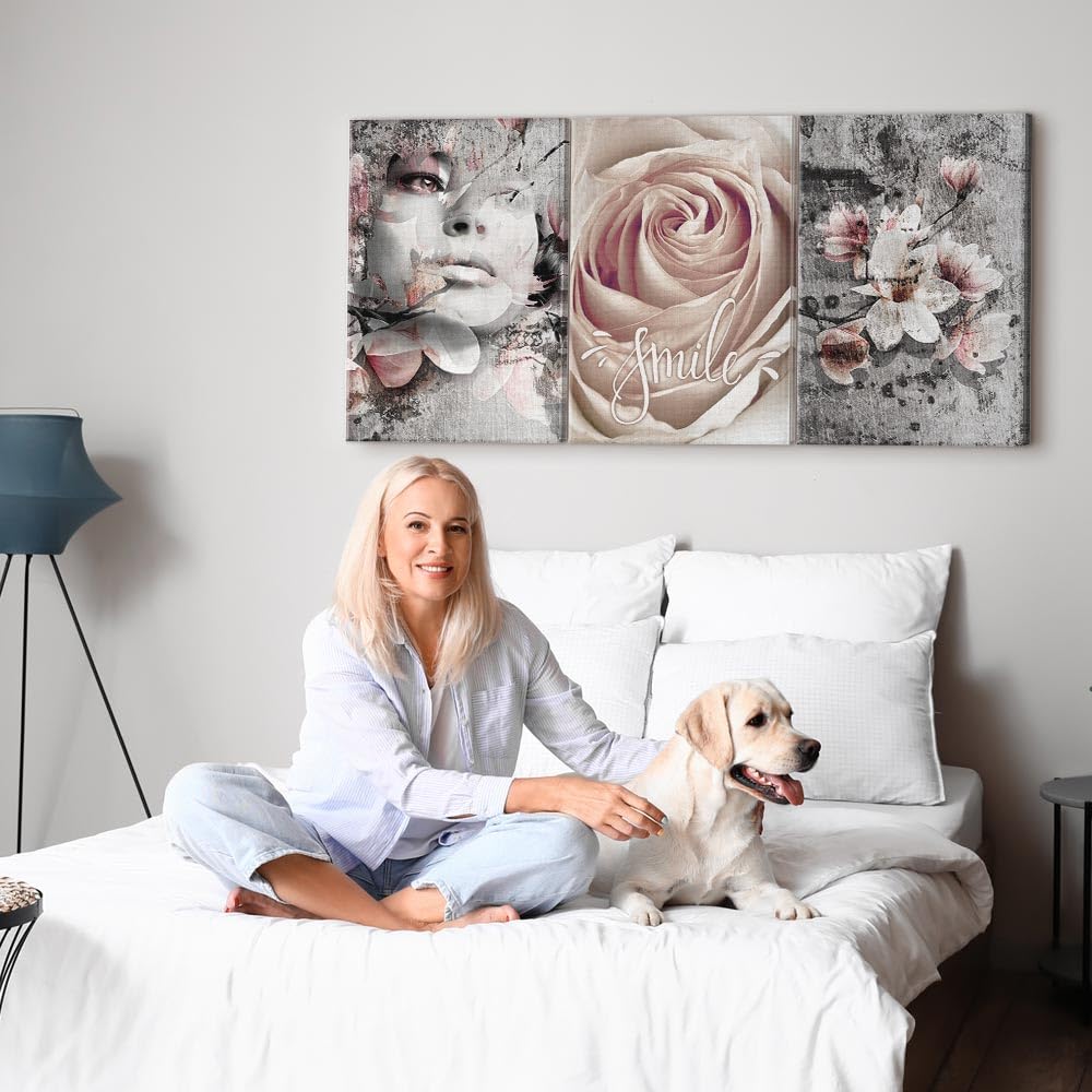 murando   Tableau triptyque mural 120x60 cm (3 pièces de 40x60 cm chacune)   Effet texturé ou coup de pinceau   Orchidées zen   compositions picturales dans une ambiance paisible b H 10197 b a