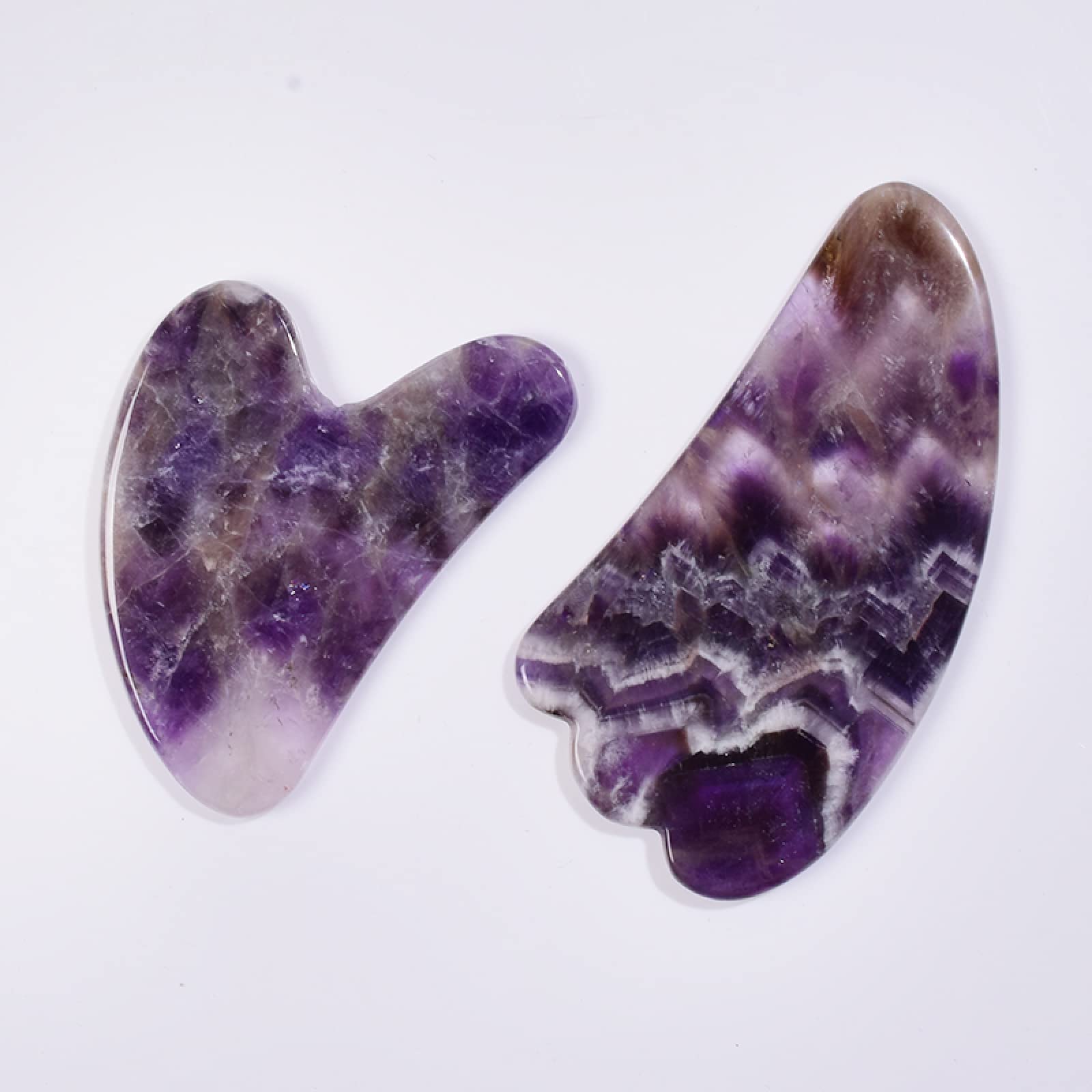 Masajeador de Amatista, Rodillo Facial de Piedra Natural, Juego de Herramientas Gua Sha, Masaje de Cristal raspado, 3 uds. Inicio Colecciones (Color : One Size)