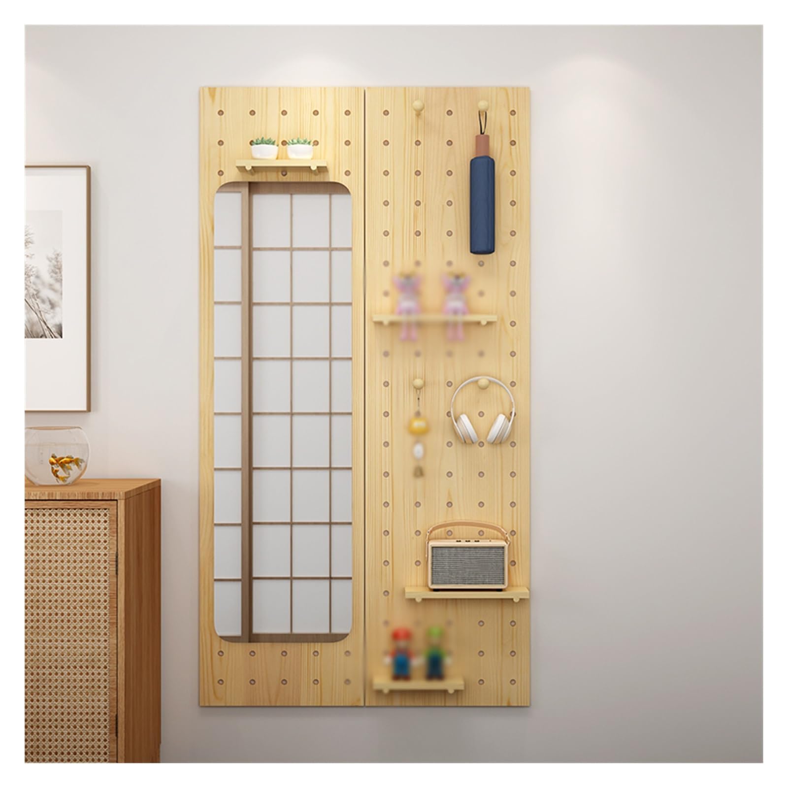Kit de Tablero Perforado, Paneles organizadores de Pared de Madera, Tablero Perforado de Madera, Control de Pared, Estante para Tablero Perforado, Organizador de Paneles Perforados
