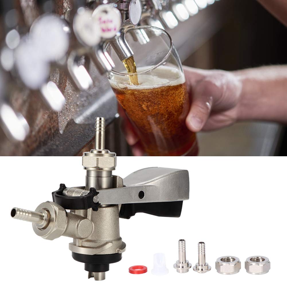 Accoppiatore Per Fusti, Erogatore Di Birra Alla Spina Tipo S Con Valvola Limitatrice Pressione Sicurezza Rondella di Tenuta Rubinetti Filettatura Maschio G5/8 Attacco Rubinetto Del Fusto Per Feste Bar