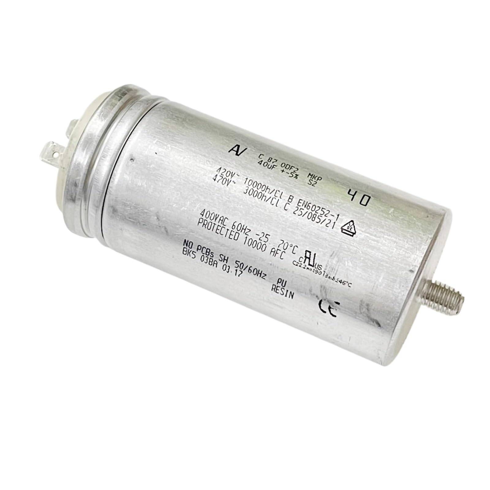 KSZHZYMGX C.87.8BF3 MKP40uF 420V 470VAC motor start-up oil-immersed capacitor 1pcs