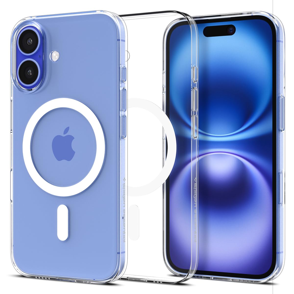 spigen clear crystal magfit back cover case for iphone 16, clear transparent, never yellow, magsafe compatible - lifetime yellowing warranty | pc+tpu | clear white
