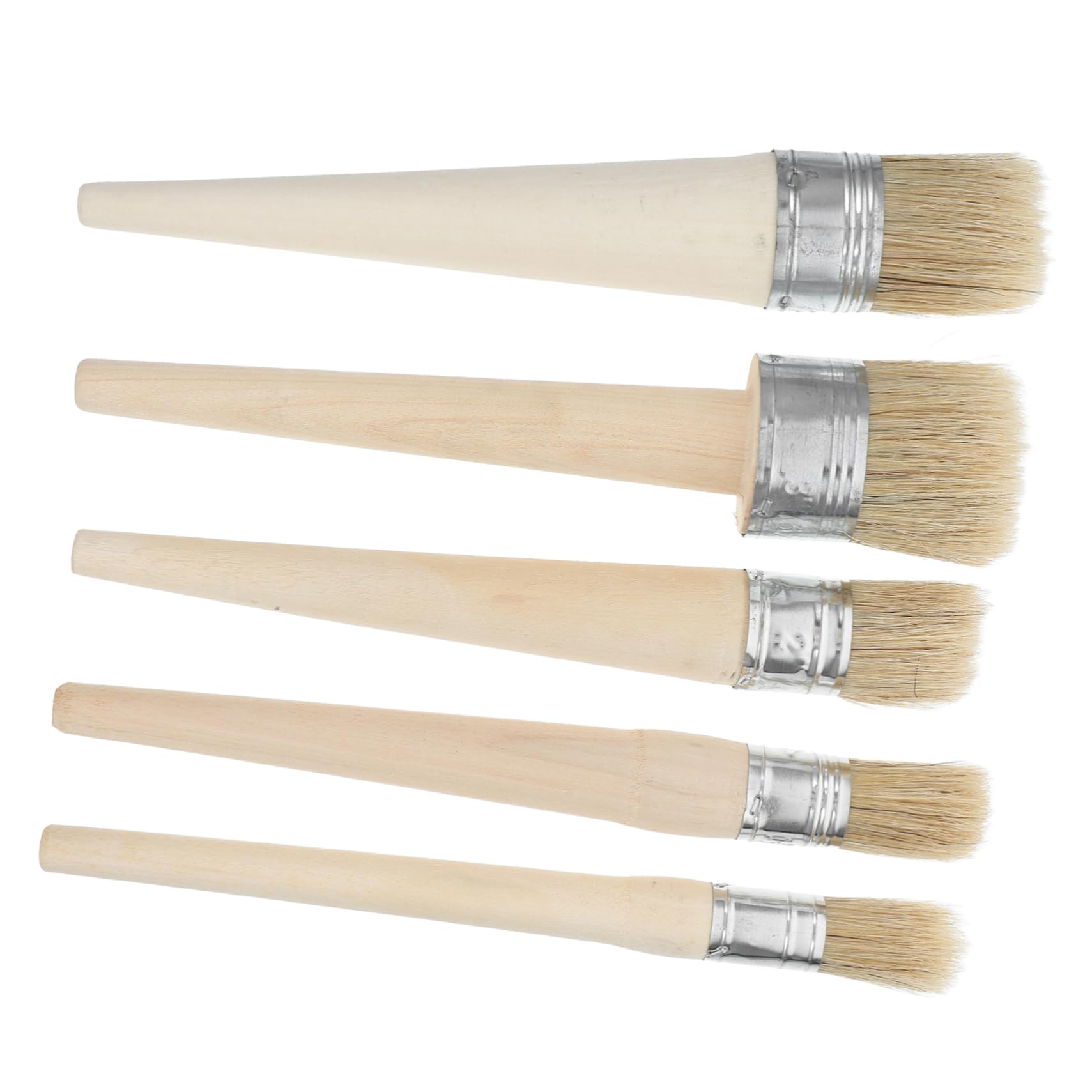 SOESFOUFU 5PCS Round Head Stencil Brush Durable Handle for Easy Painting Curved Surfaces for Decor Construction and Artistic Projects Soft Bristles for Precision