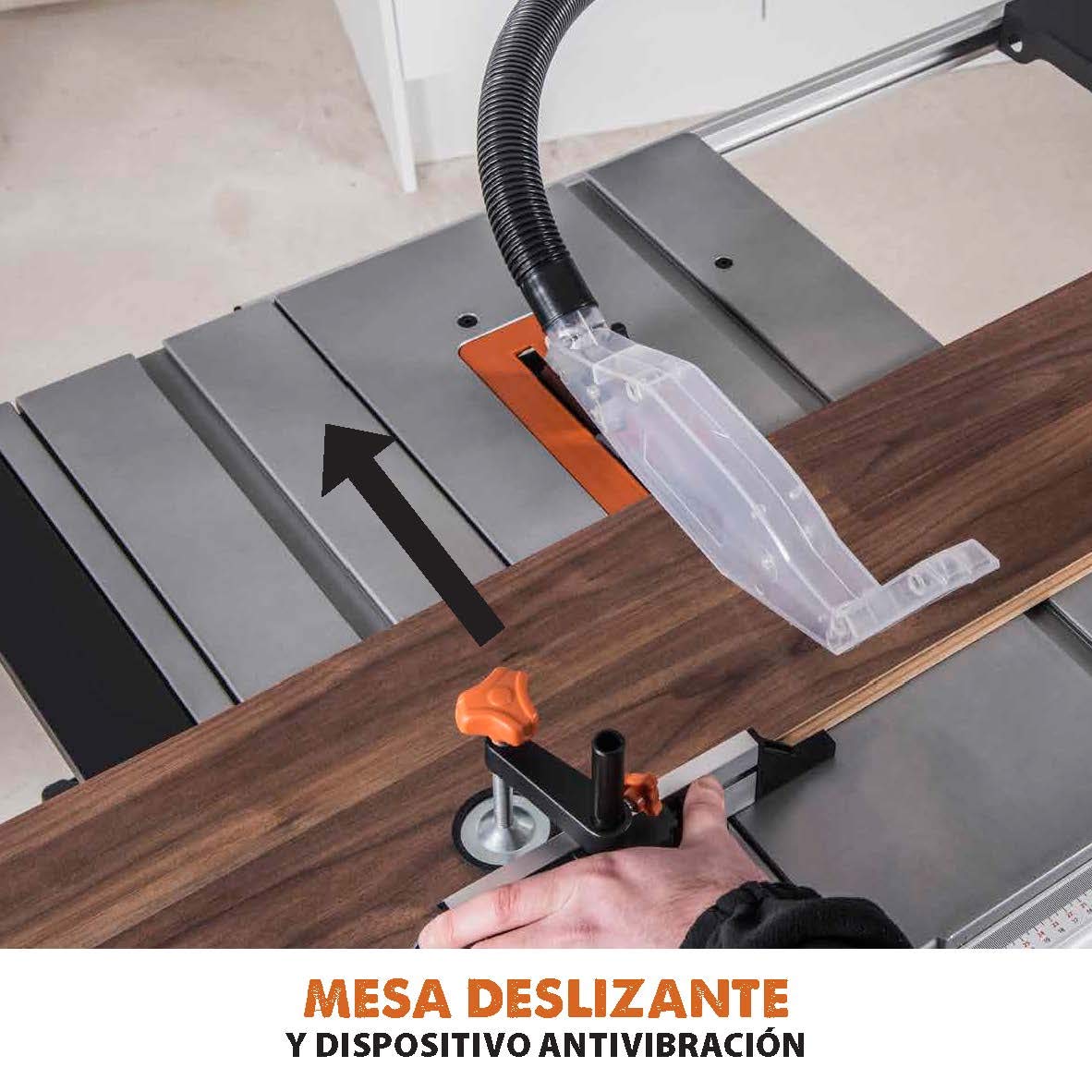 EVOLUTION POWER TOOLS 057-0003 Sierra de mesa multimaterial Rage 5-S, 1500 W, 230 V, 255 mm