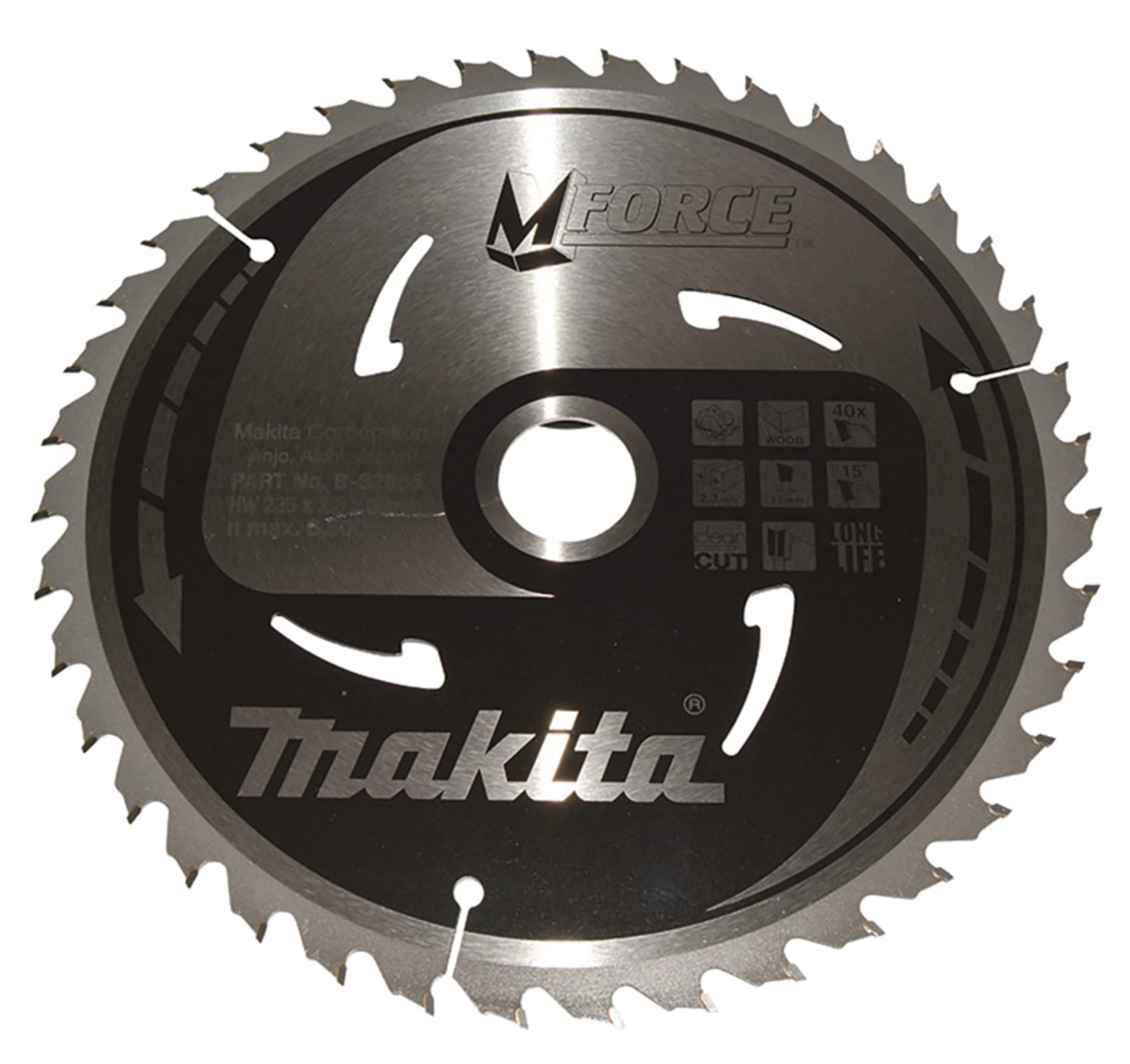 Makita Black B-32085 Mforce Saw Blade 235X30x40t