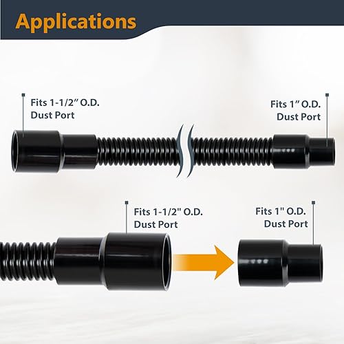 Vista 10 de POWERTEC 70296 Reemplazo del adaptador de manguera atornillada, adaptador de manguera roscada de 1-1/2 pulgadas para kits de montaje POWERTEC 70175