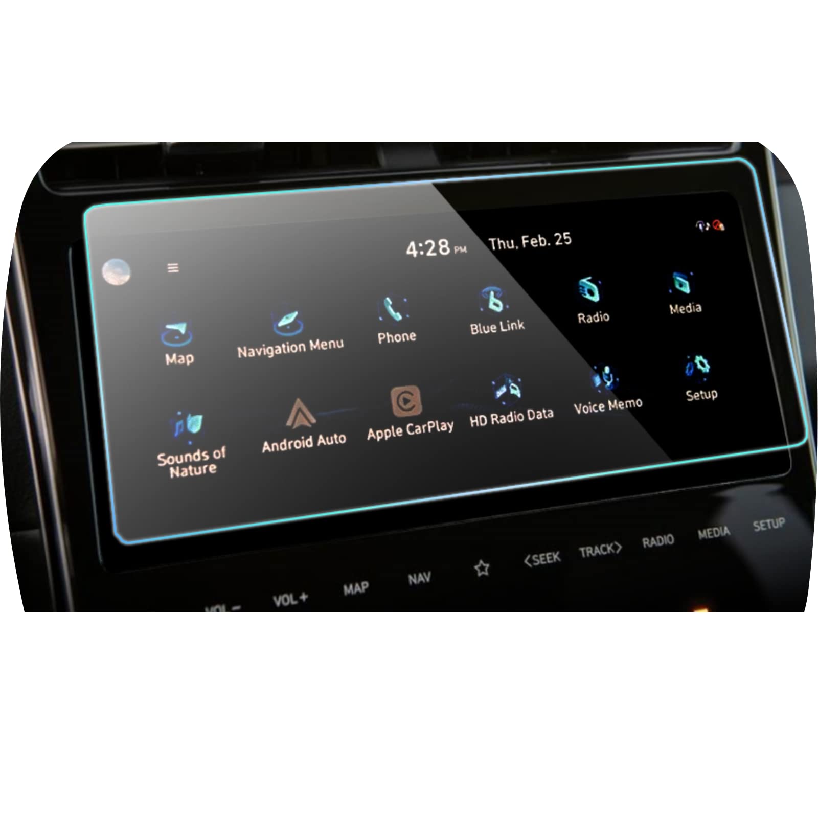 Protection verre trempé Hyundai Santa Cruz 2022 haute sensibilité anti-rayures pour écran tactile