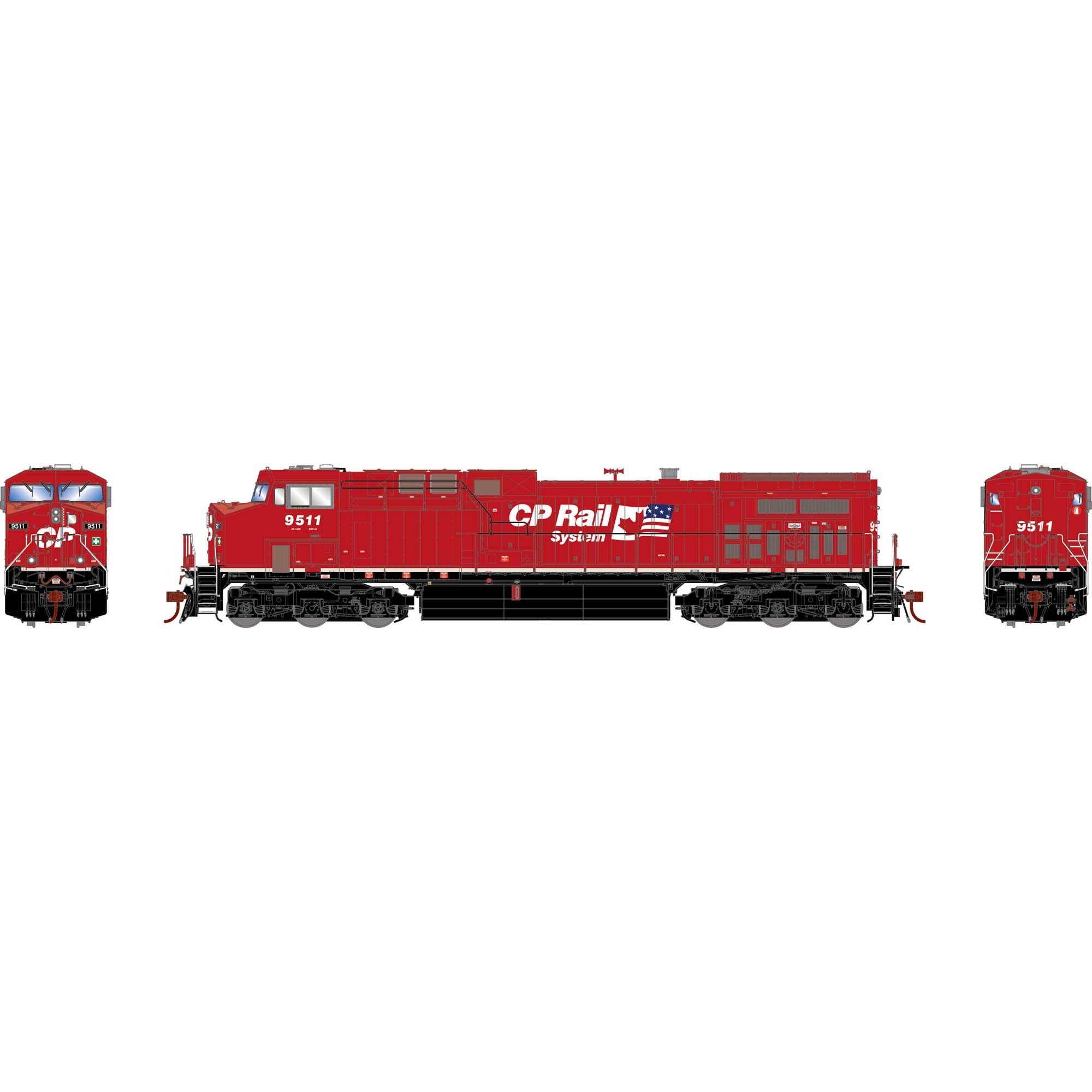 Athearn HO AC4400CW CPR #9511 Dual Flags ATHG31683 HO Locomotives