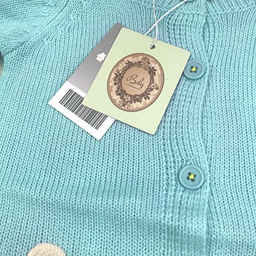 Girls' Knitted Cardigans Sweaters Coat Button Down Outwear Mint Blue Chicken (18M 2T 3T 4T 5T 6T)4
