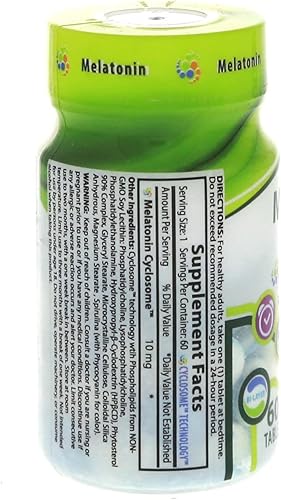 Miniatura 6 de NATURE'S ESSENTIALS Melatonina 10 mg  Liberación inmediata y prolongada  Entrega liposomal de ciclosoma avanzada  Sin OMG, sin gluten, vegetariano