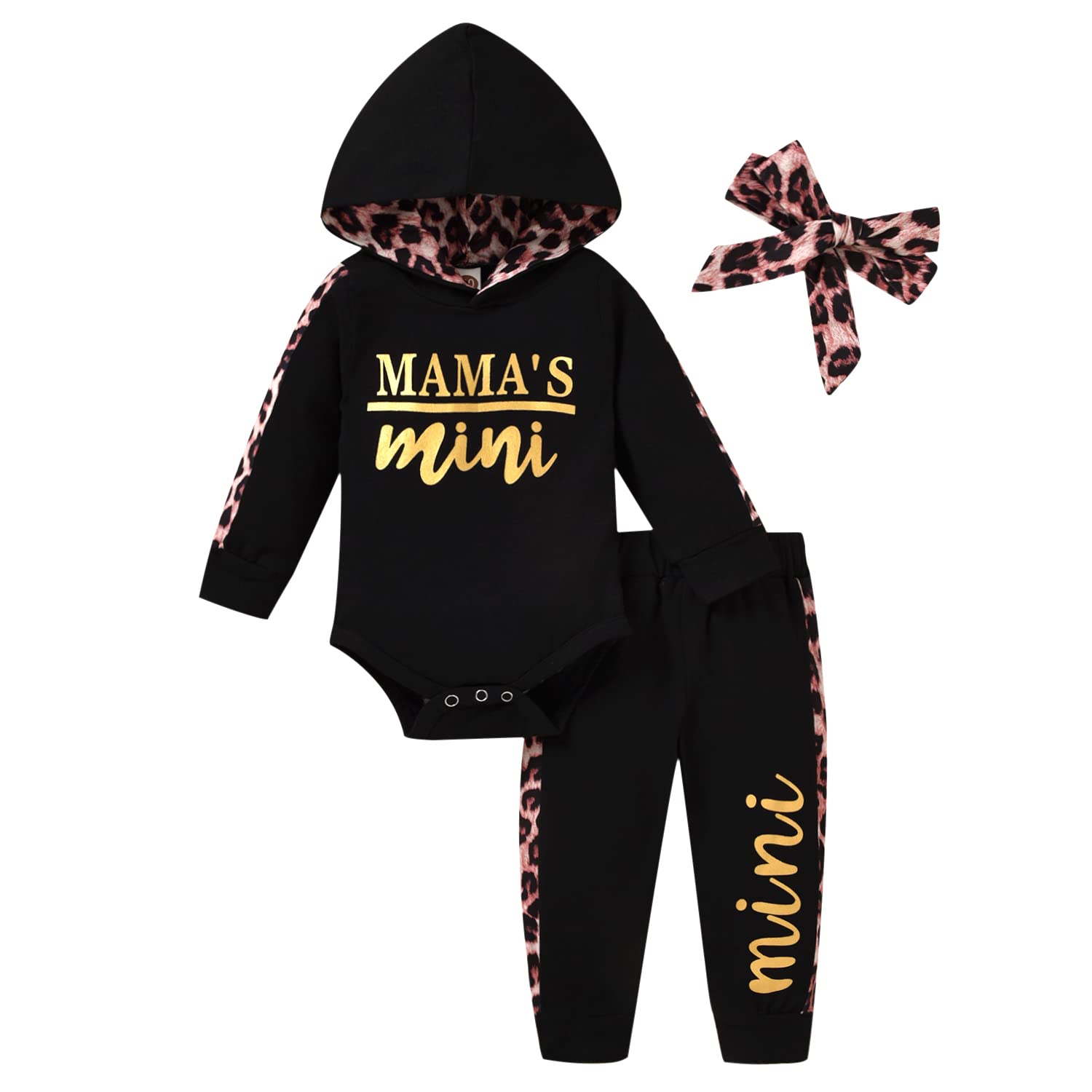 Baby Girl Long Sleeve Infant Hoodie Romper Pants Outfit