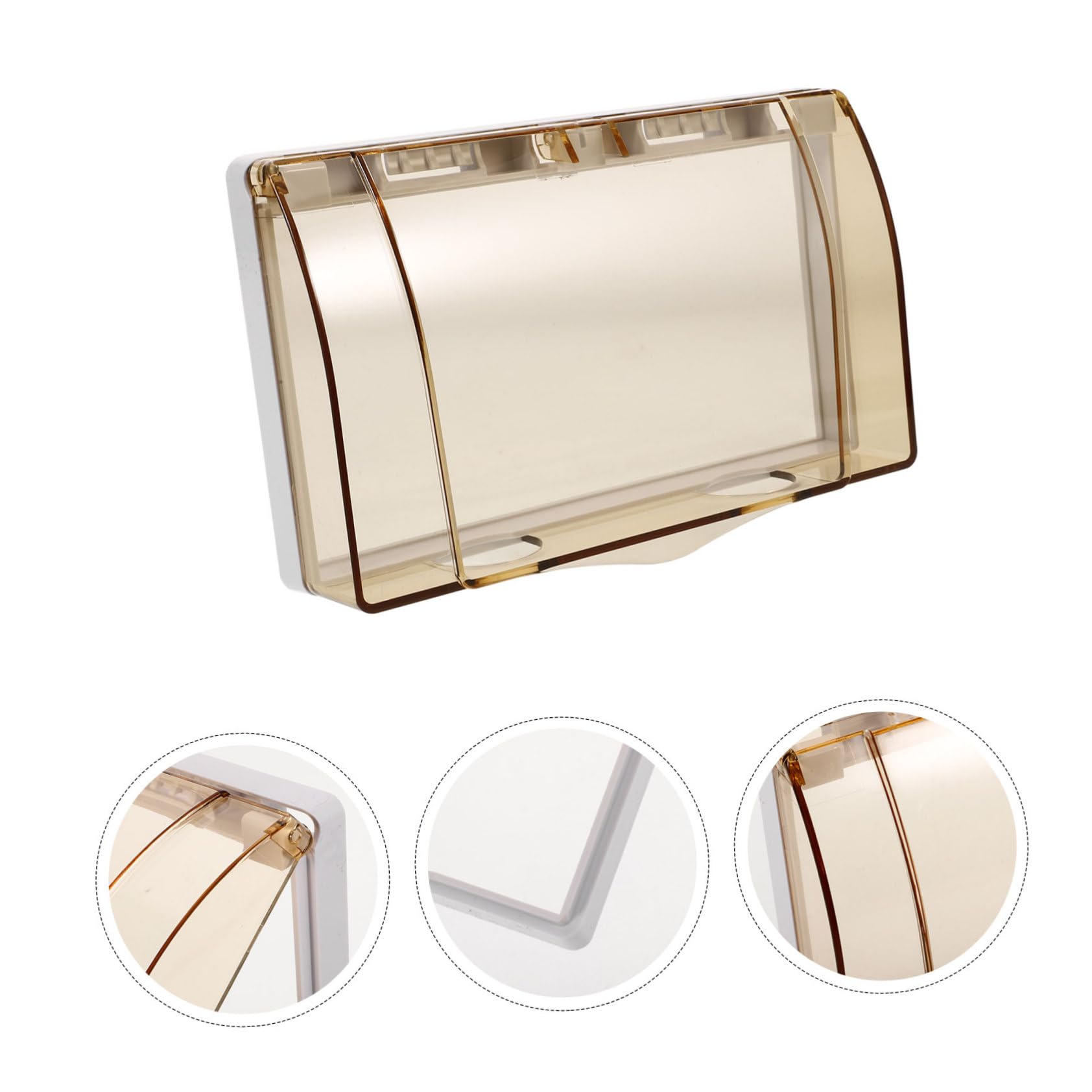 BUTIFULSIC Anti-shock Protective Cover Cable Outlet Cover Wall Outlet Cover Stop Button Covers Plug Protector Rain Proof Outlet Cover Clear Socket Cover Socket Protective Cover Plastic Golden