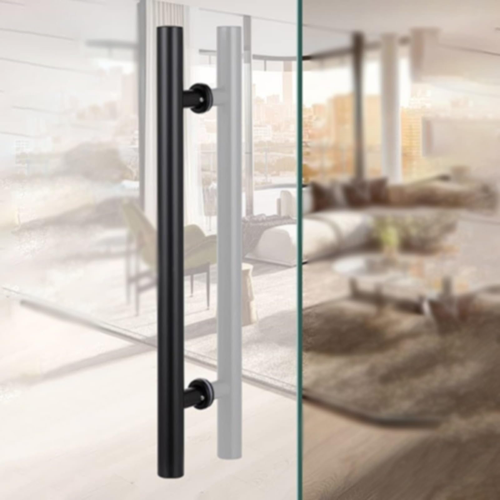 MXXQRHF Durable Black Metal Barn Door Handle - 120cm (47.25") Smooth Push Pull Handle for Home Interior & Exterior - Perfect for Living Room, Bedroom, and Kitchen Decor