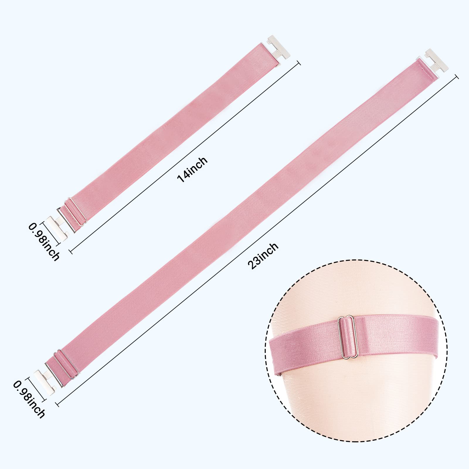 Moon Wood Women's Plus Size Thigh Garter Belt Adjustable High Elastic Leg Garter Belt for Thigh High Stockings