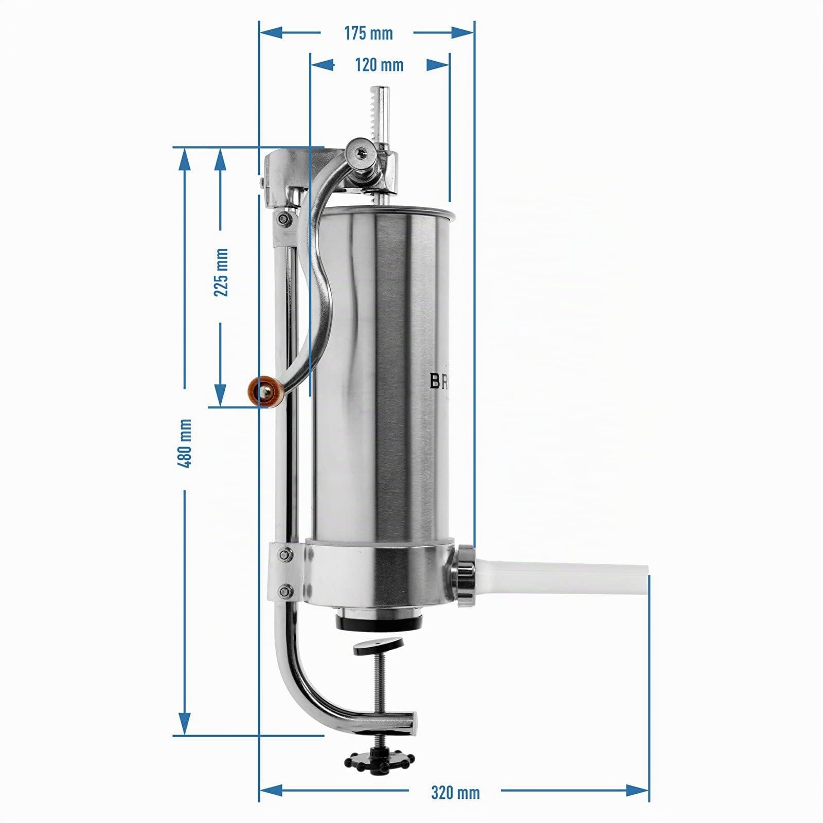 MultiDepot Browin 311002 Machine à Remplir à Saucisses Verticale 3 kg | Acier Inoxydable