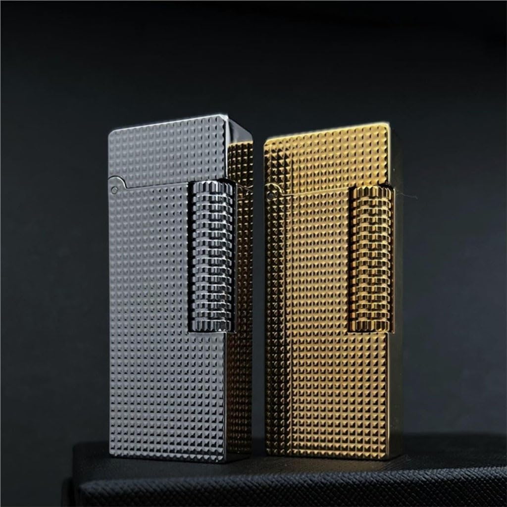 Retro Kerosene Lighter, Narrow Body, Flip Design,Men's Gift(Gold)
