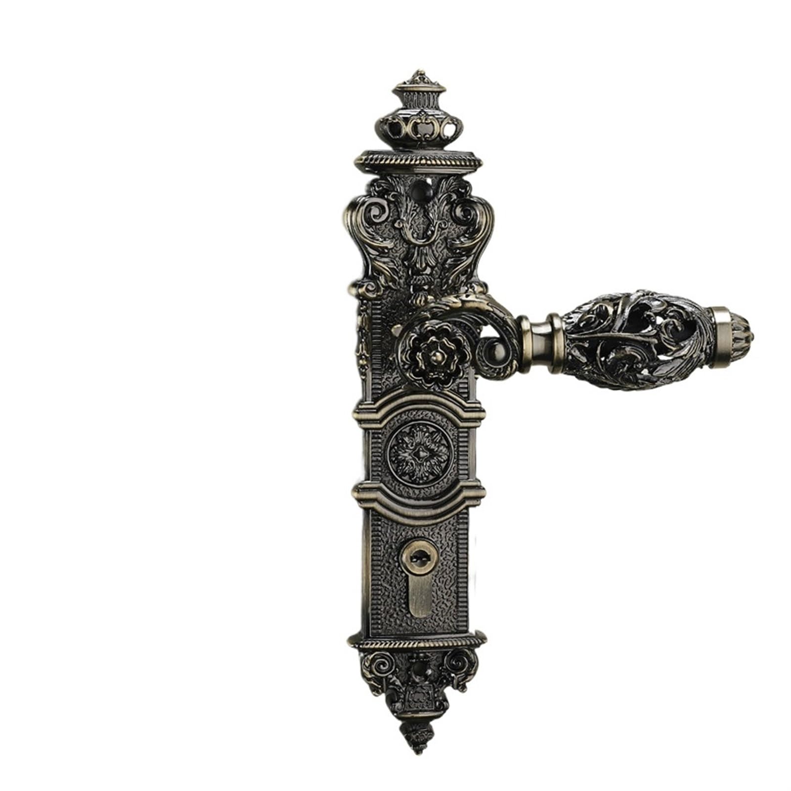 LGOIJHDVZ 85mm Center Lock All Copper Hollow Out Mute Door Indoor Wooden Handle Room European Luxury Style Villa(1)