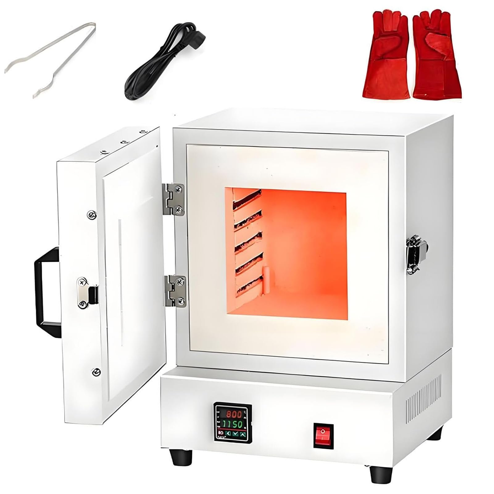 Digital Melting Furnace, Electric Kiln For Pottery At Home, 2000W Muffle Furnace 1150℃, For Jewelry Making, Metal Casting, Wax Casting, Clay Ceramic DIY, Glazing And Glass Fusing Projects