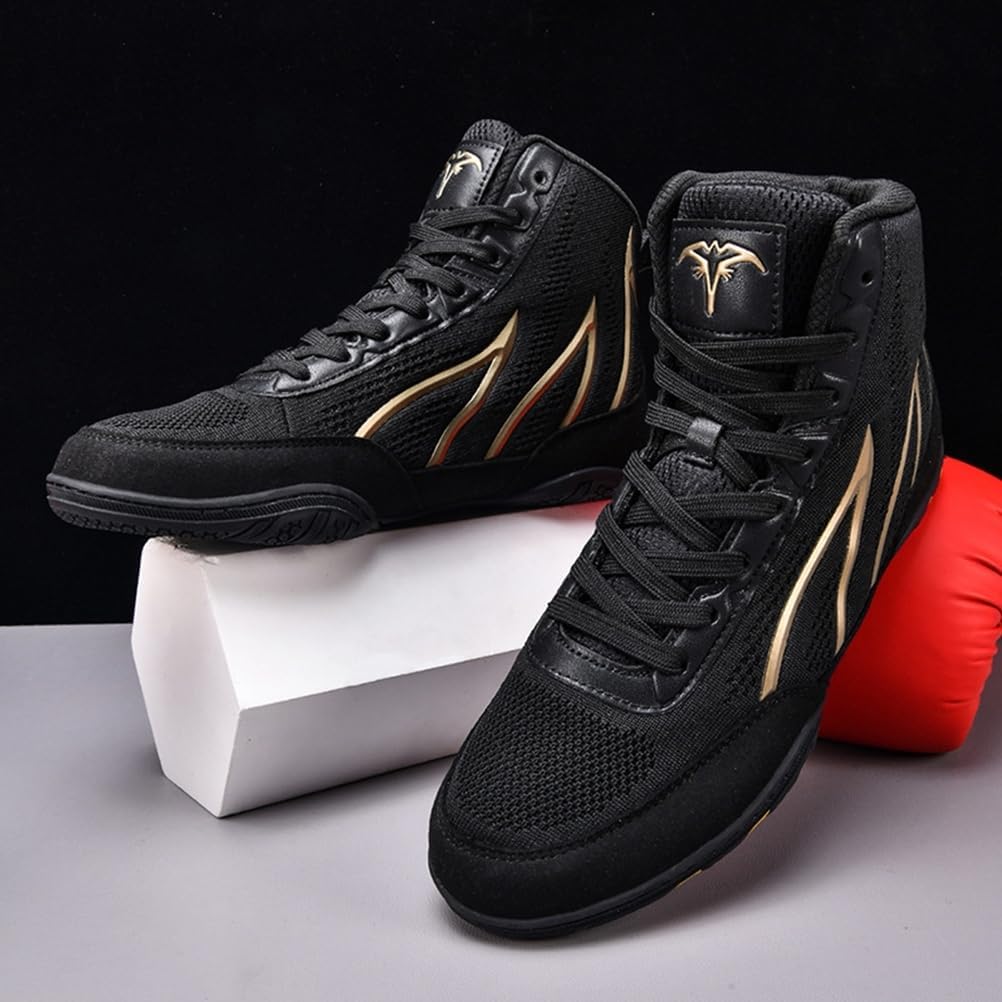 Wrestling Shoes Mens Boxing Boots High Top Fighting Fitness Weightlifting Sneaker Lightweight Breathable Non Slip