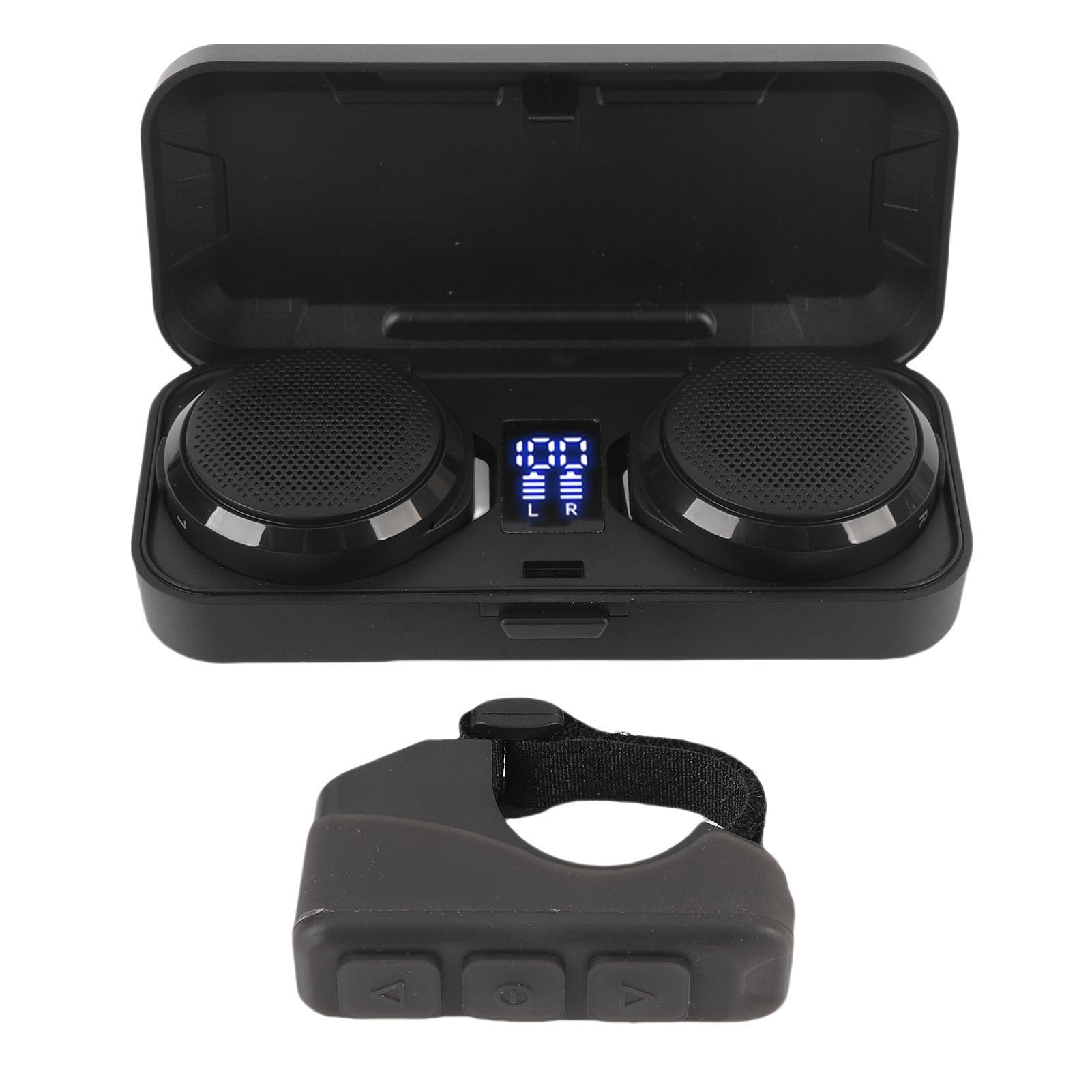 Hidyliu Auricolare Bluetooth per Moto con Telecomando per Cancellazione Attiva del Rumore per 50 Ore di Ascolto di Musica Wireless e Arrampicata su Sci