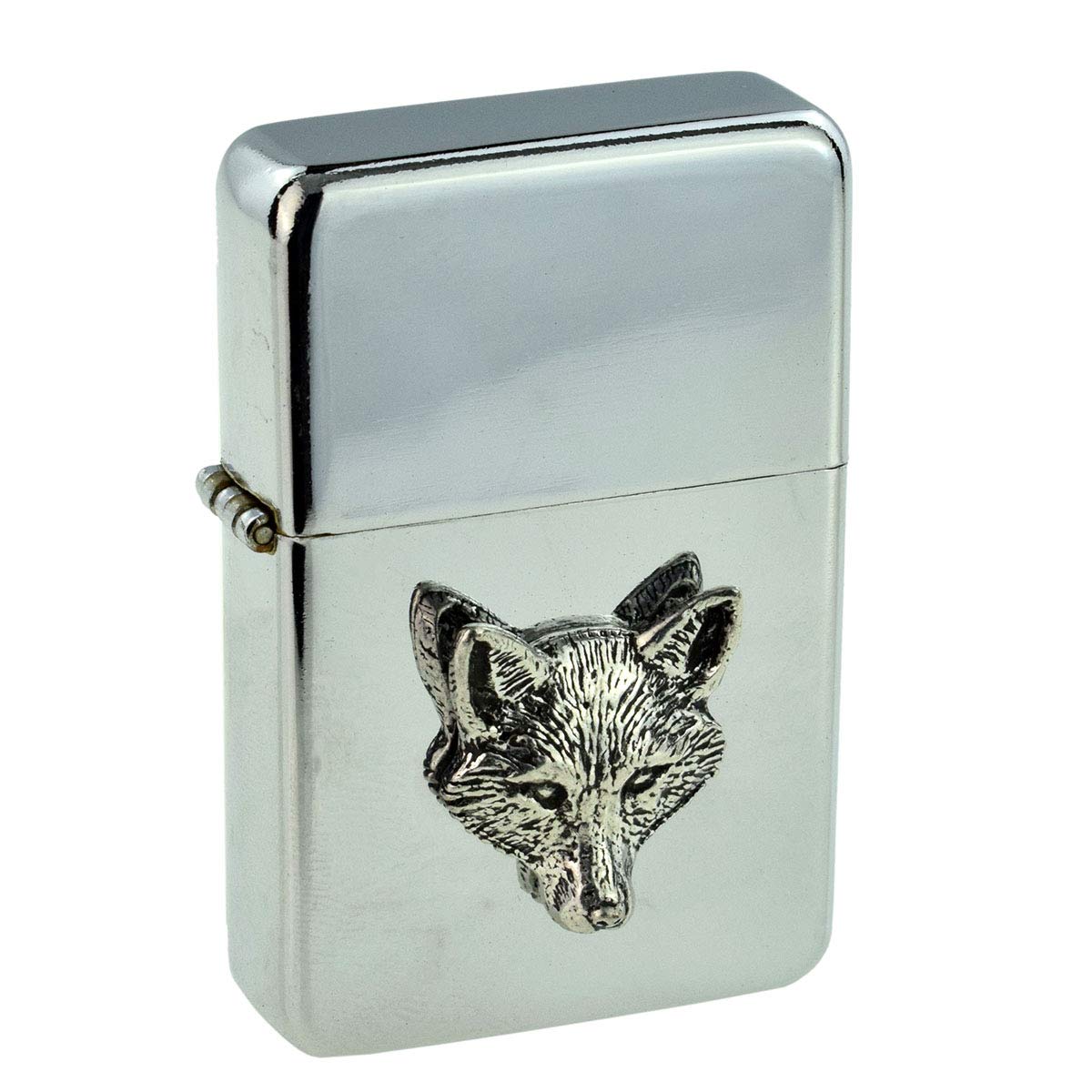 Gtr Prestige Giftware Silver Classic Petrol Lighter With Pewter Fox Head Badge (Uk Only)