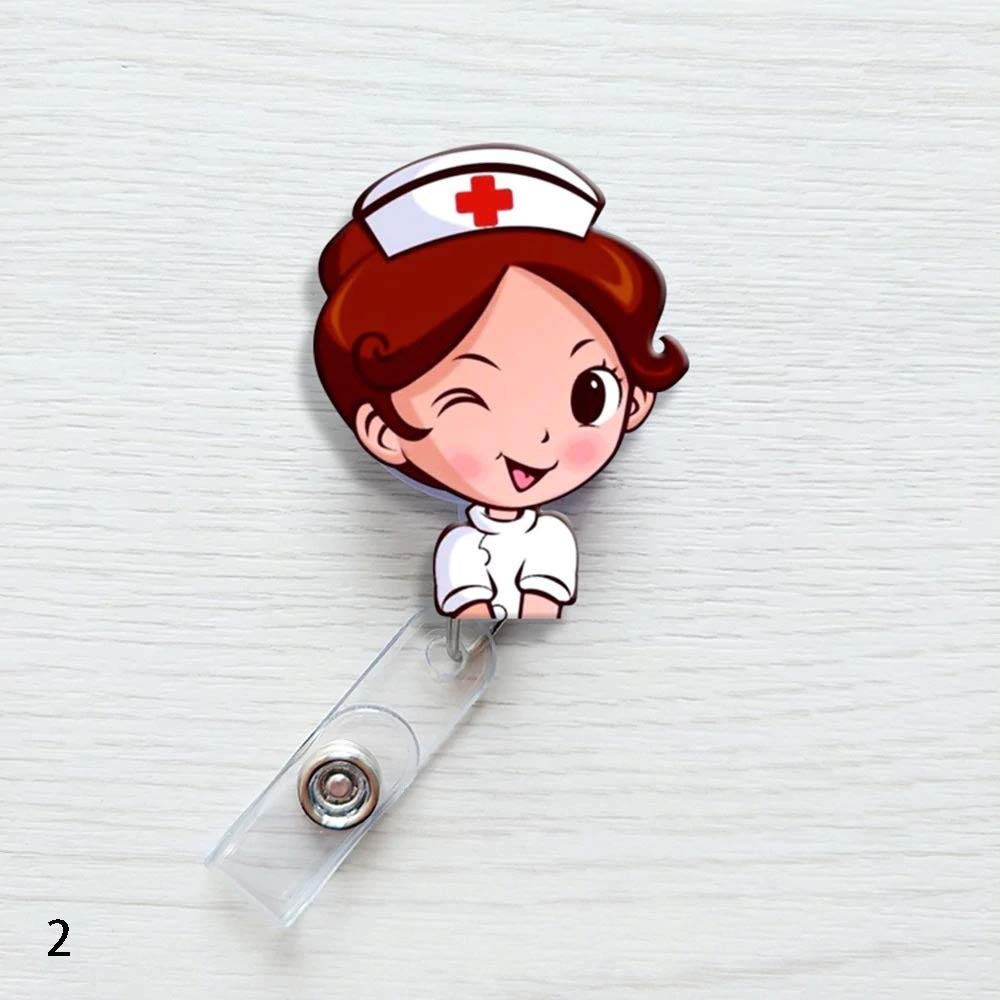 TGRTY Badge ID Card Holders Retractable Badge Reel with Horizontal Style Aluminum ID Business Card Work Card Badge Holder Office Supplies Name Tag Badge Holders (Color : 02)