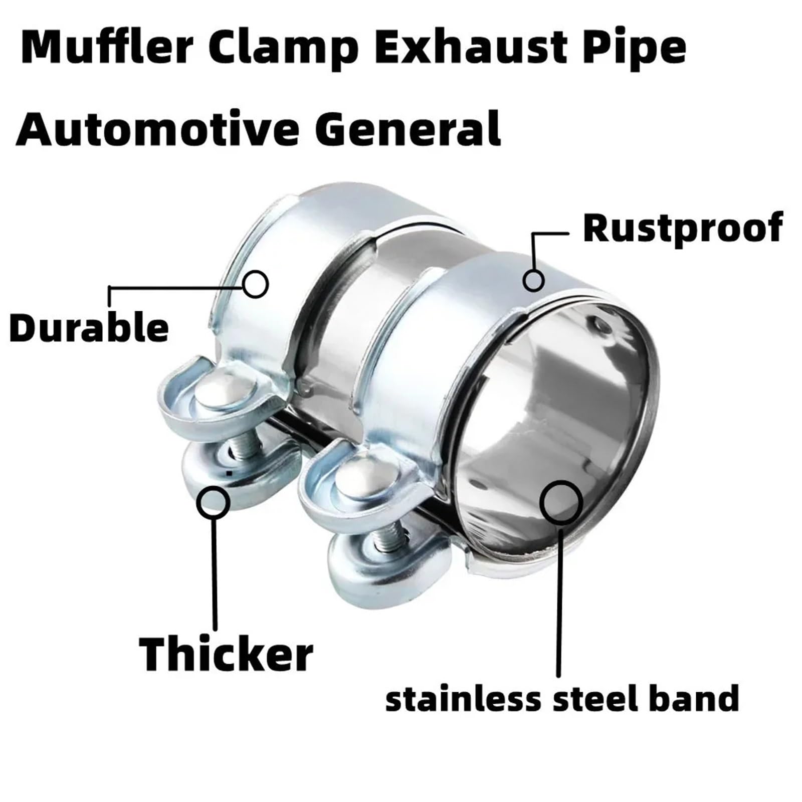 Edelstahl-Schlauchschellen, Auspuffrohrschelle, V-Band-Klemme, Edelstahl, for Motorrad, Auto, mehrere Größen(2.5inch)