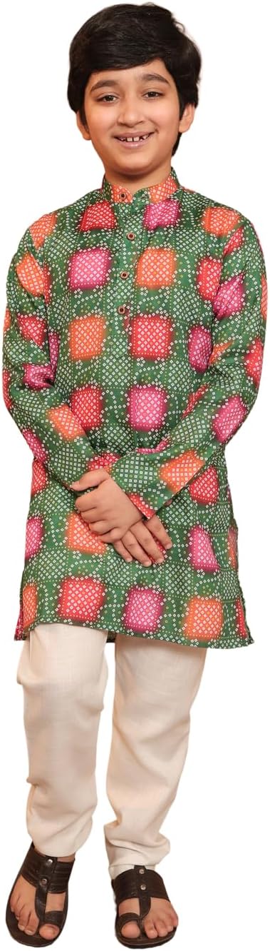 AJ DEZINES Boys Indian Wear Full Sleeve Printed Kurta Pyjama for Kids|Indian Traditional Wedding Ethnic Wear Kurta Pajama Set