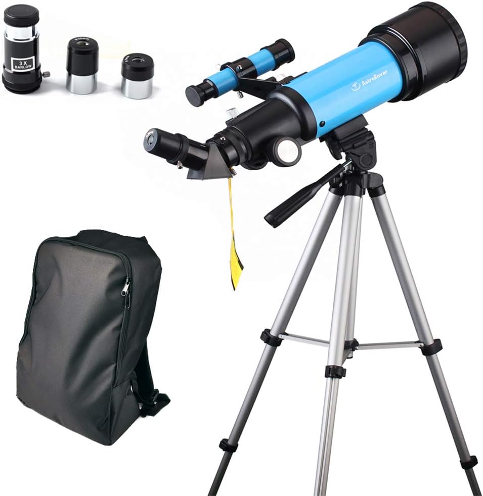 JingleStar Telescope for Kids Beginners, 70mm Astronomical Refracter Telescope - Travel Scope with Tripod & Finder Scope - Perfect for Children Educational and Gift (Blue)