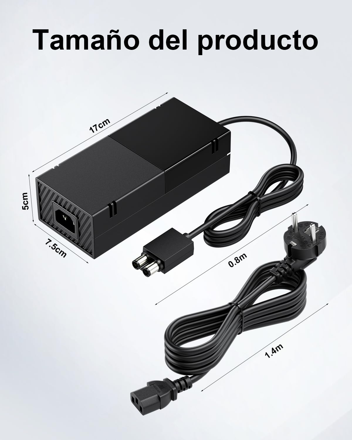 Fuente de alimentación Xbox One Adaptador de CA para Xbox One Cable de alimentación del cargador de la consola Cable de carga Brick EU 100-240V Tensión