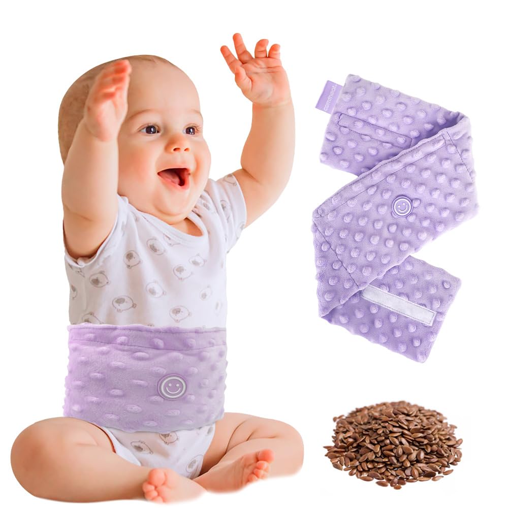 Alivio de cólicos y gases para recién nacidos y niños pequeños, envoltura de semillas de lino calentada, cinturón de swaddling para bebé, ayuda natural para upset Stomach en bebés y niños