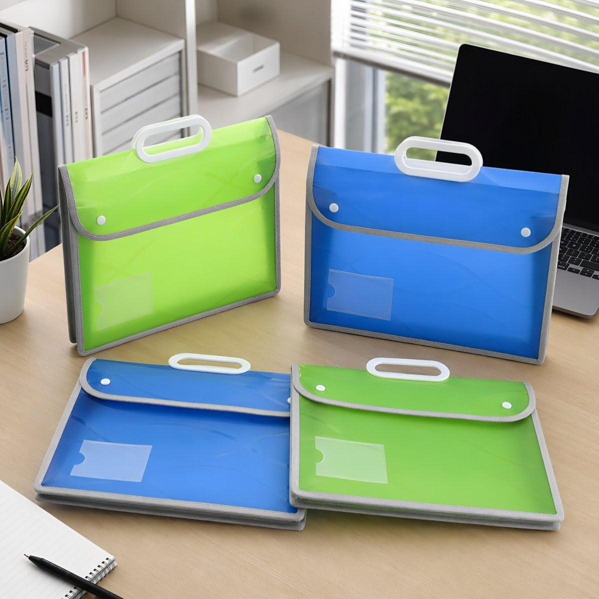 EXCEART 4 Piezas Bolsa para Archivos A4 de Pp con Asa y Cierre a Presión