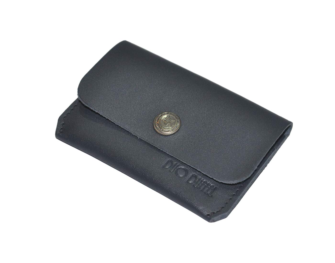 Handmade Genuine Leather Men Business Credit Card Holder Wallet (Blue)-image-19