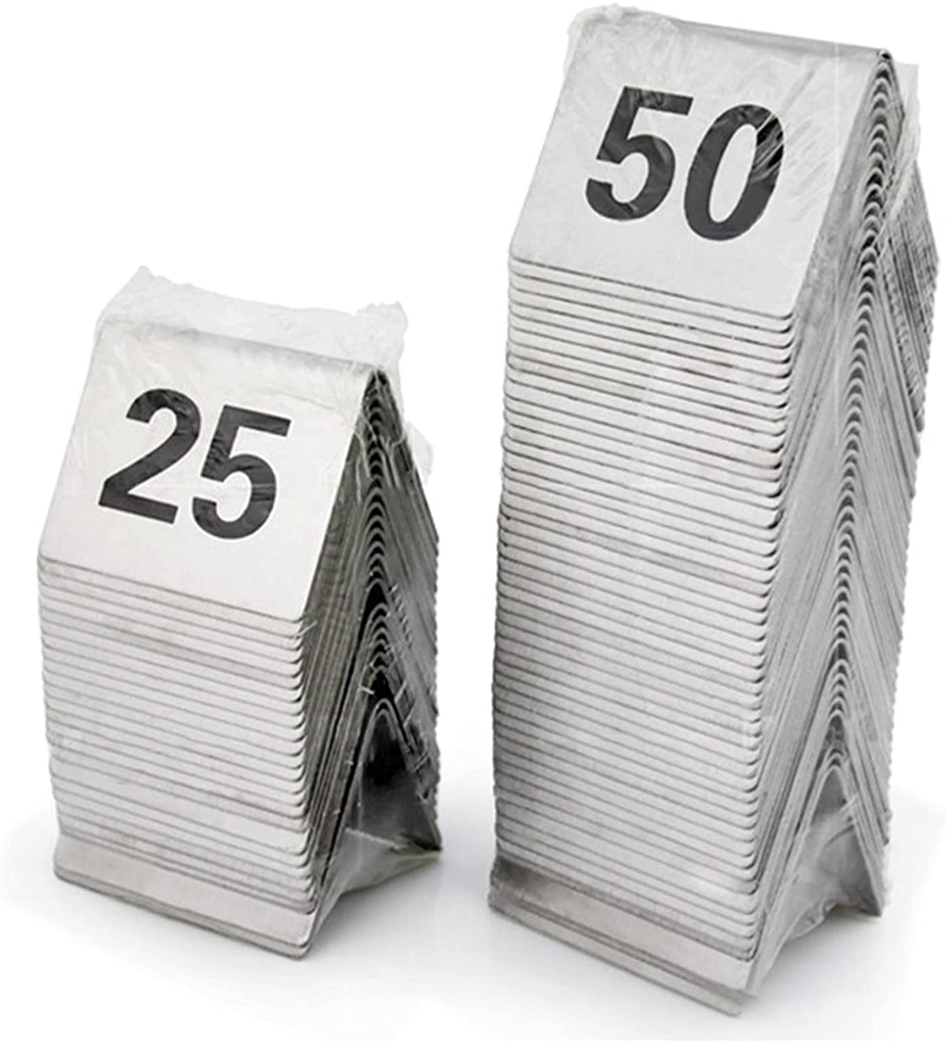 Cartes de table numériques en acier inoxydable brossé pour réception