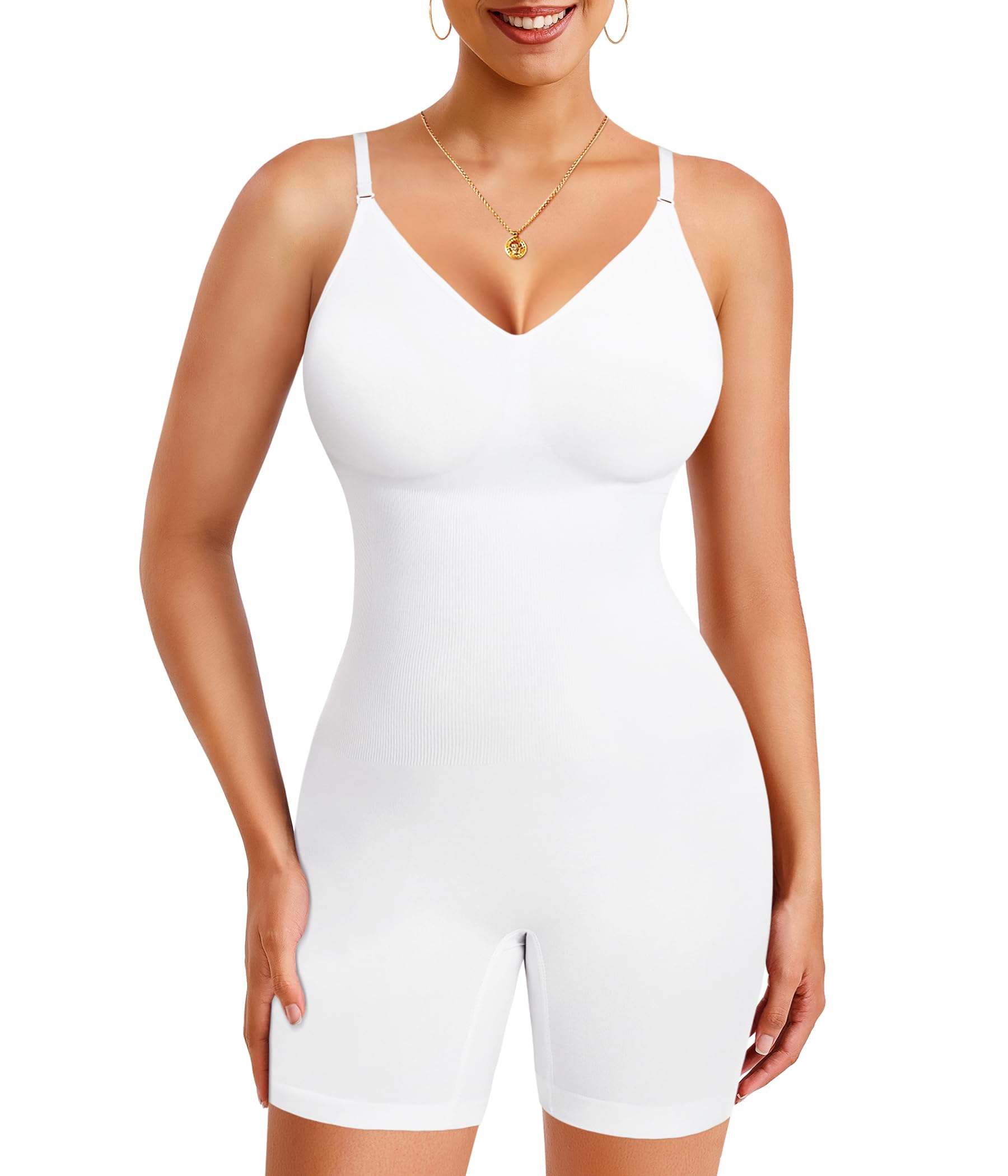Gotoly Shapewear Bodysuit for Women Tummy Control Seamless Full Body Shaper V-Neck Waist Trainer Body Suit