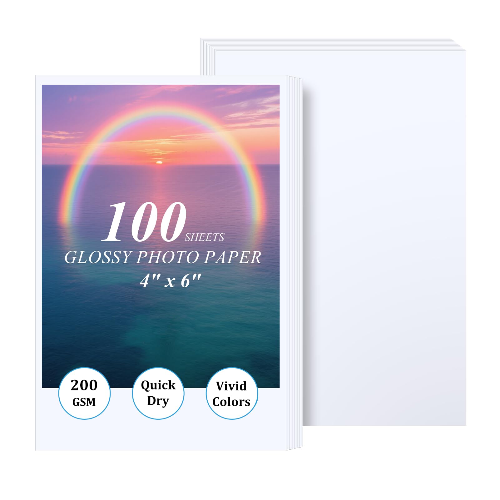 Ditwis 100 Sheets 6x4 Photo Paper – 200 GSM Glossy Printer Paper (10x15cm) for Photos, Certificates and Artwork — image 1