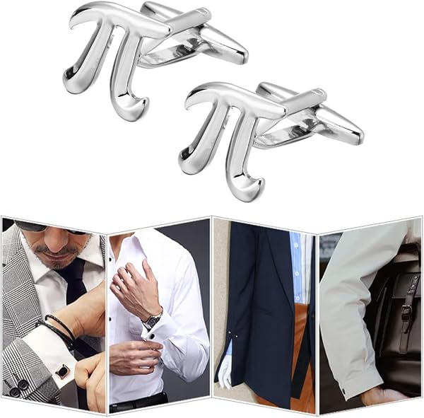 Ubric 2 gemelos con símbolo de matemáticas físicas para esmoquin, camisas y ocasiones especiales - 5