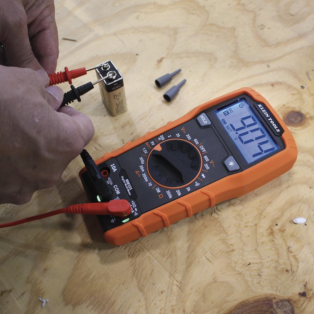 Klein Tools MM325 Multimètre numérique 600V AC/DC | Appareil de mesure électrique à sélection manuelle | Multimètre digital | Tension Courant Résistance | Test diode Continuité Test batterie CAT III
