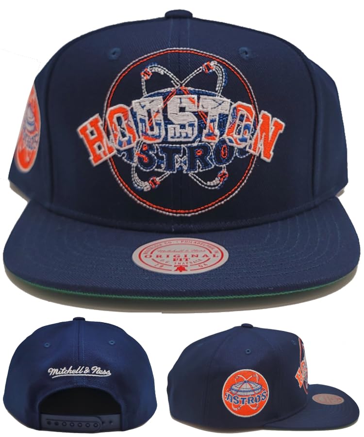 Mitchell & Ness Houston Astros Snapback Azul Naranja miniatura 1