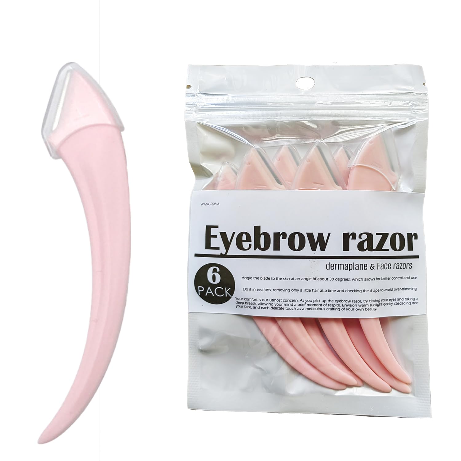 Eyebrow razor Face razors for women Dermaplane razor Dermaplaning tool for face facial razor Microblades micro narrow peach fuzz remover skin small mini facial beauty razor 6pcs pink