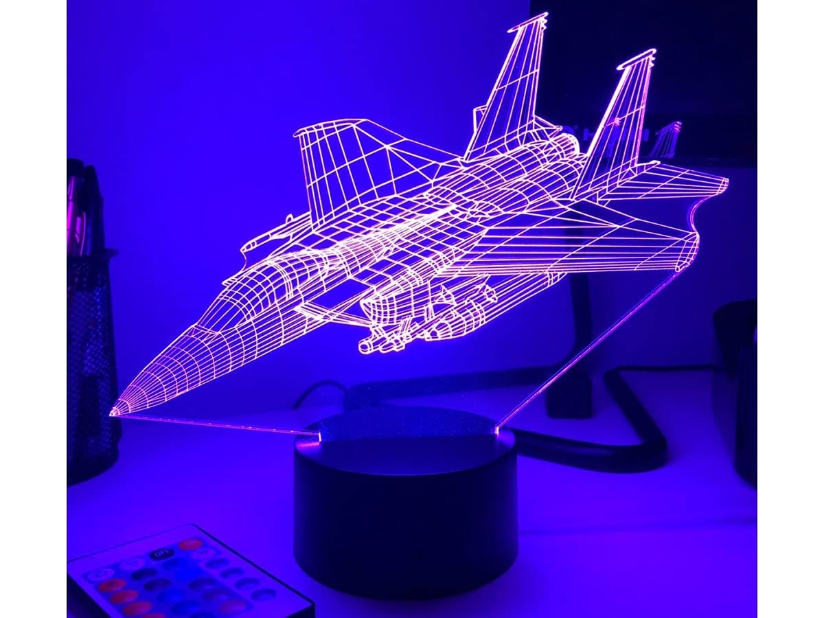 LEDライト付き戦闘機モデル Amazon.co.jp: 【F-15 Strike Eagle 3D Aircraft Lamp】 カラー